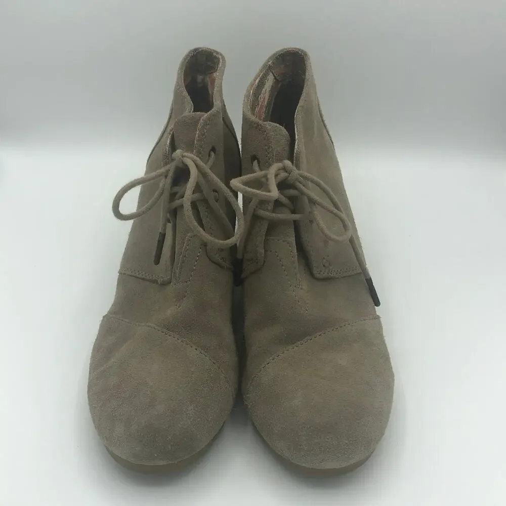 TOMS Desert Wedge Suede Boots | Women's Size 10